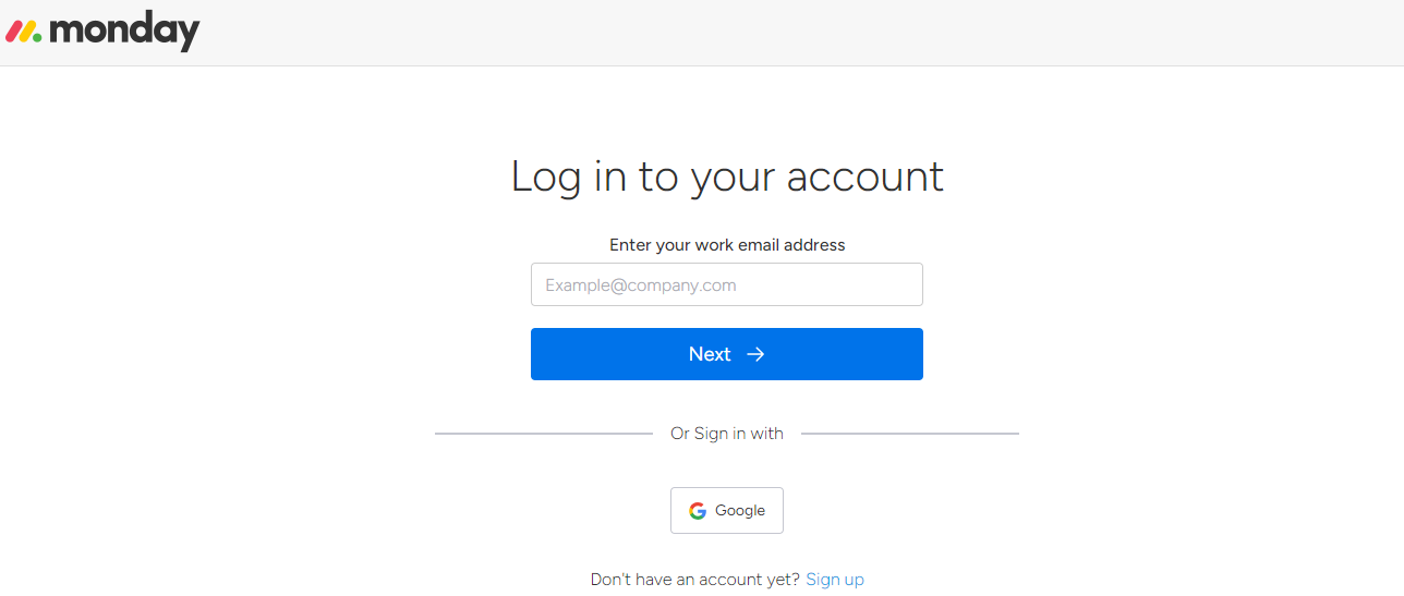 Monday.com login