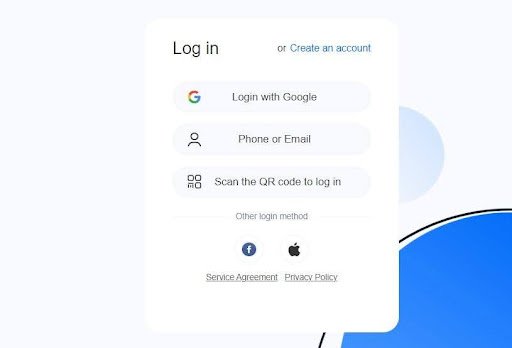 TeraBox login page